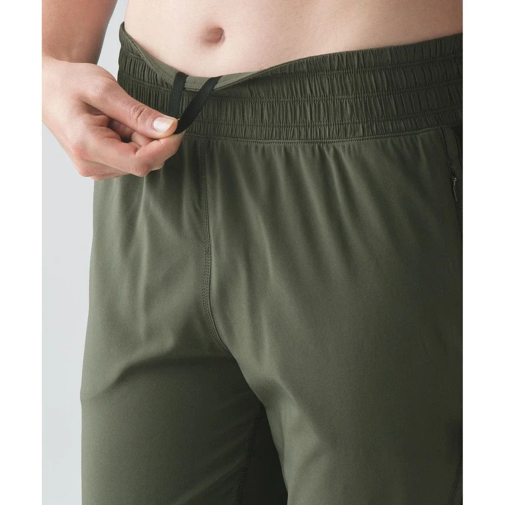 Lululemon For Love Crop 23 Swift Ultra Pant Women 10 Olive Green Black Mesh Lace